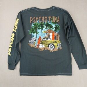 Psycho Tuna Small Mens T Shirt Logo Gray 19x26 Surf Beach